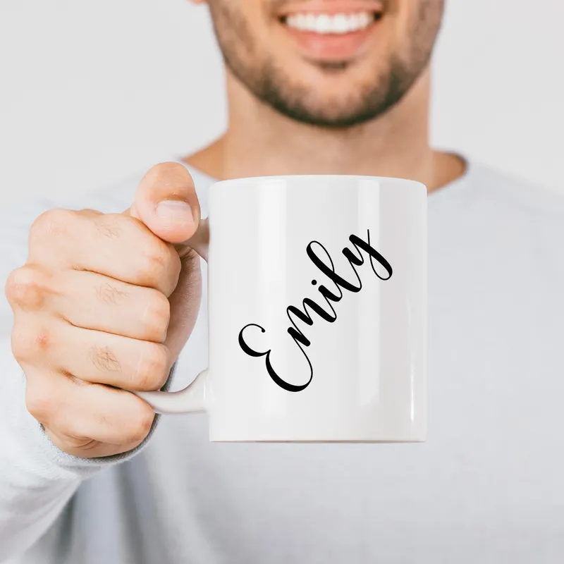 Name Written Personalised Porcelain Cup Glass
