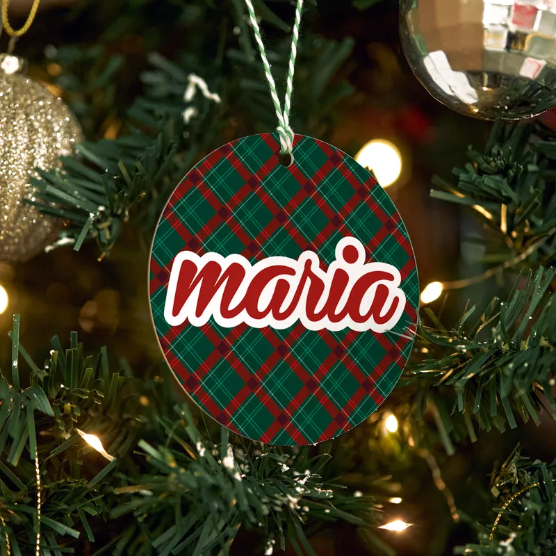 Name Written Pine Tree Ornament