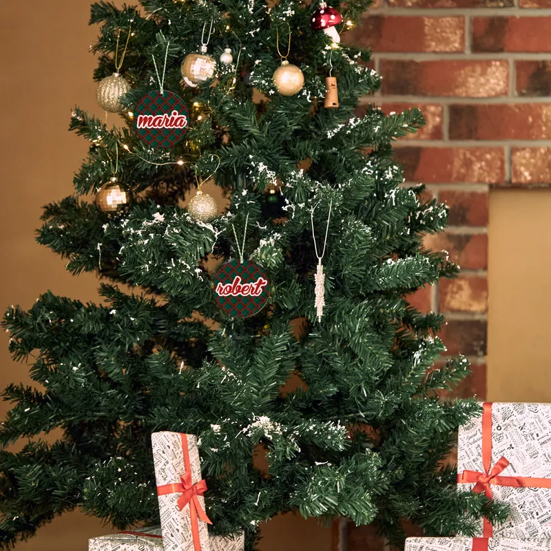 Name Written Pine Tree Ornament