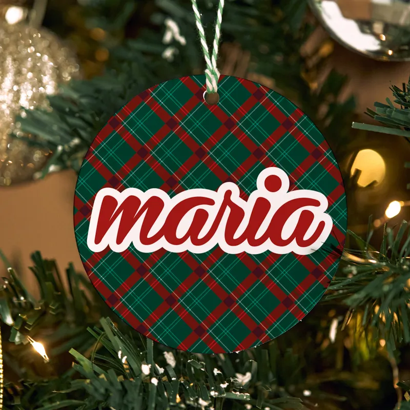 Name Written Pine Tree Ornament