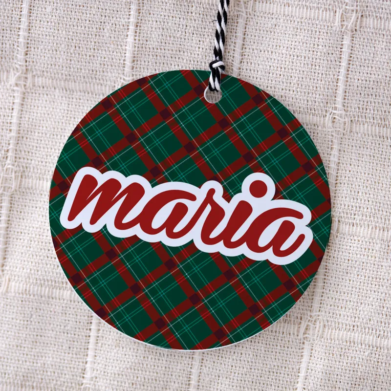 Name Written Pine Tree Ornament