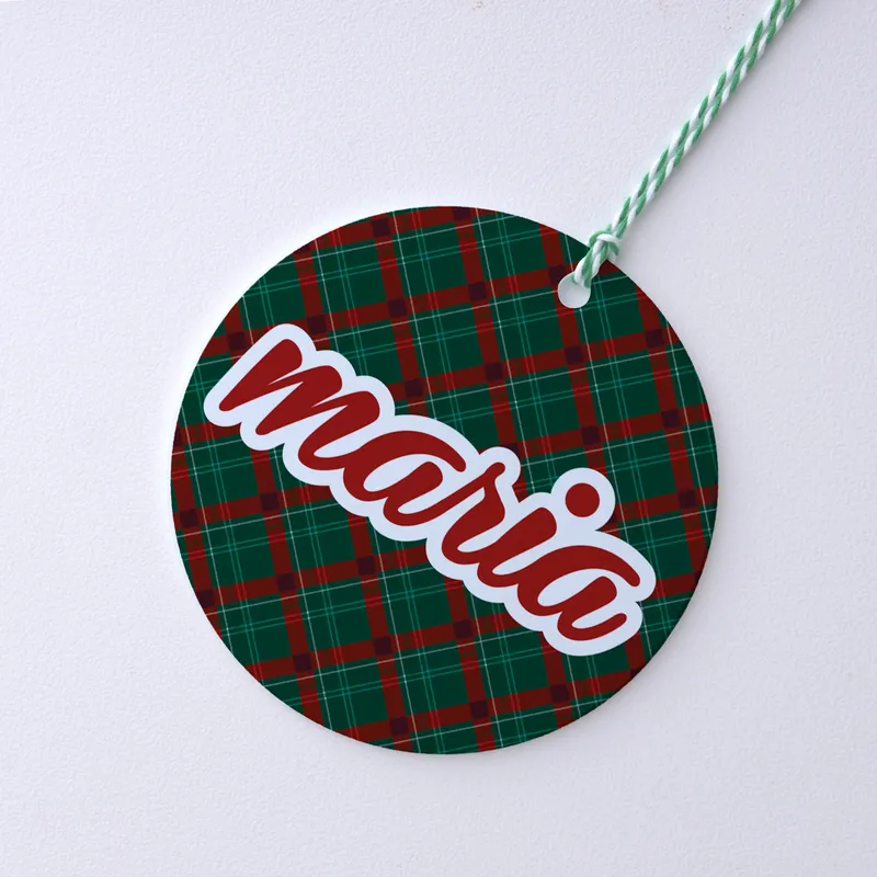 Name Written Pine Tree Ornament