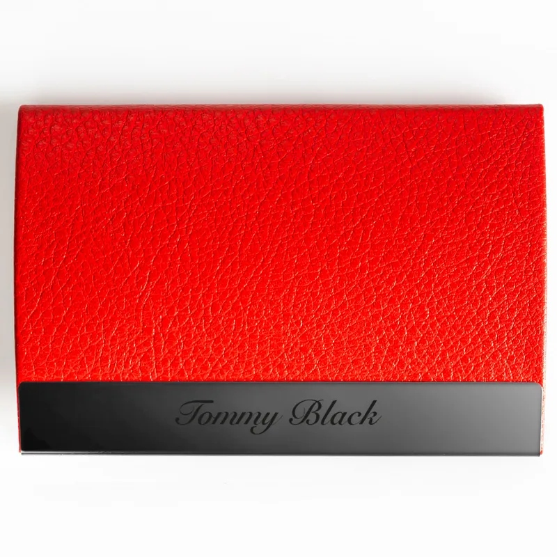 New Business Gift Name Written Red Business Card Holder