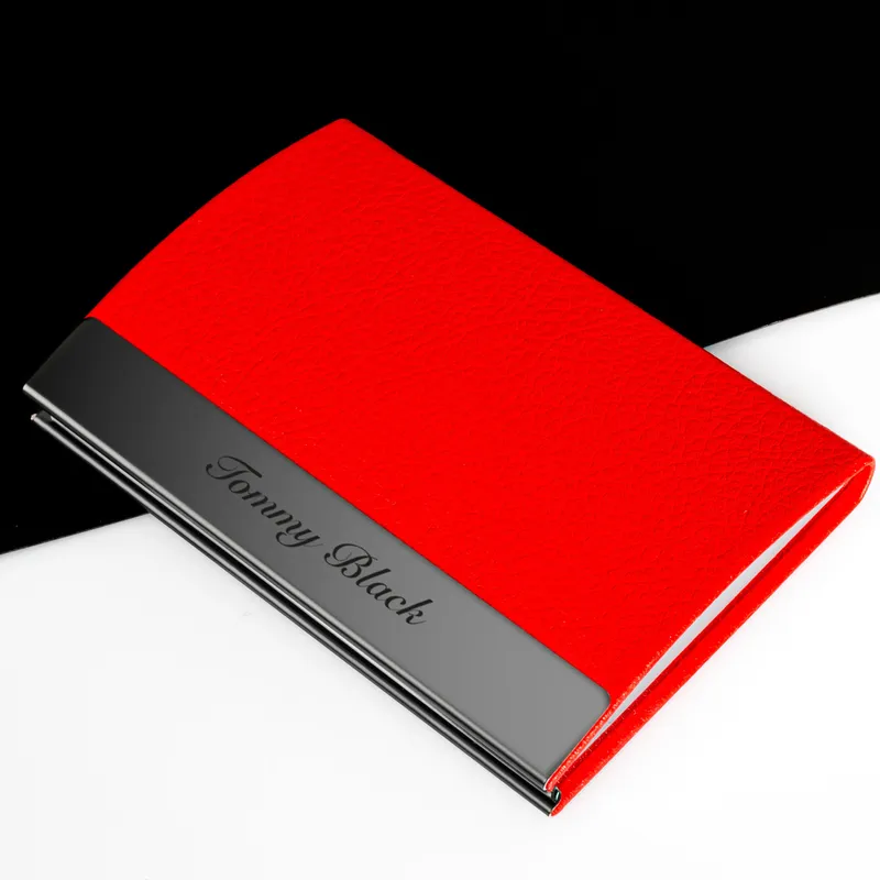 New Business Gift Name Written Red Business Card Holder