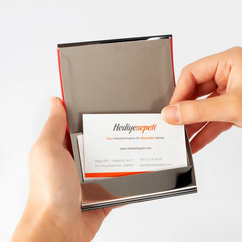 New Business Gift Name Written Red Business Card Holder