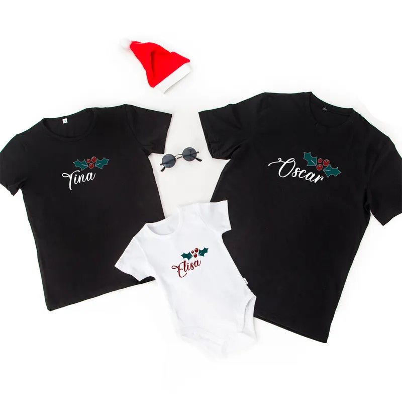 New Year's Eve Custom Name Family Matching T-Shirt Set