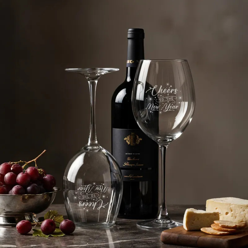 Personalised New Year's Wine Glass Set for Couples