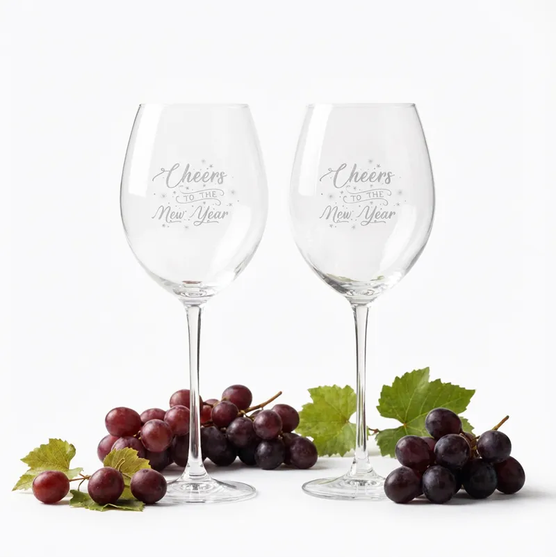 Personalised New Year's Wine Glass Set for Couples