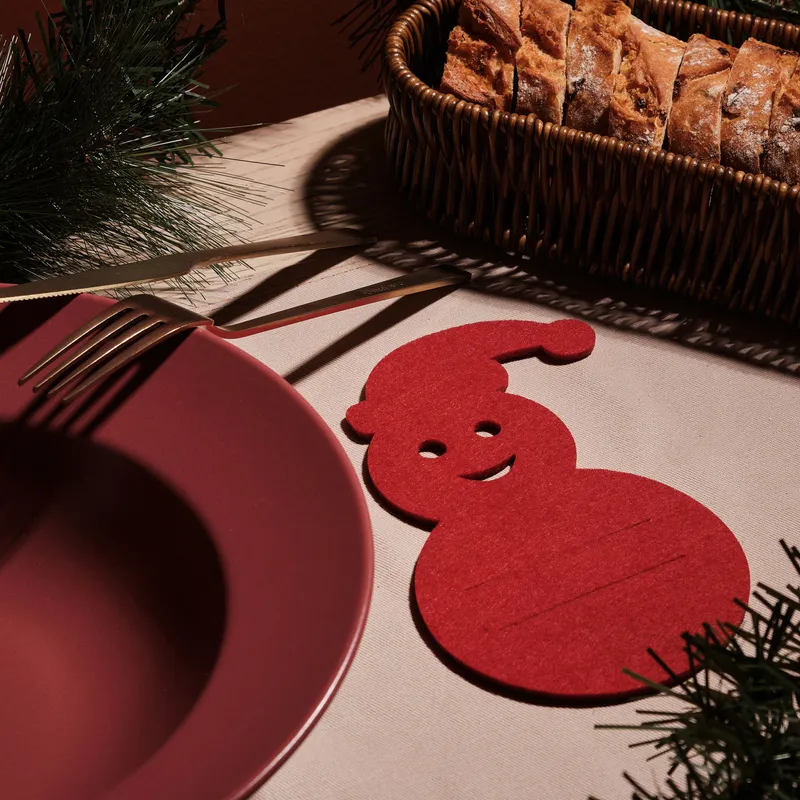 New Year's Snowman 4-Piece Serving Set for Holiday Dining