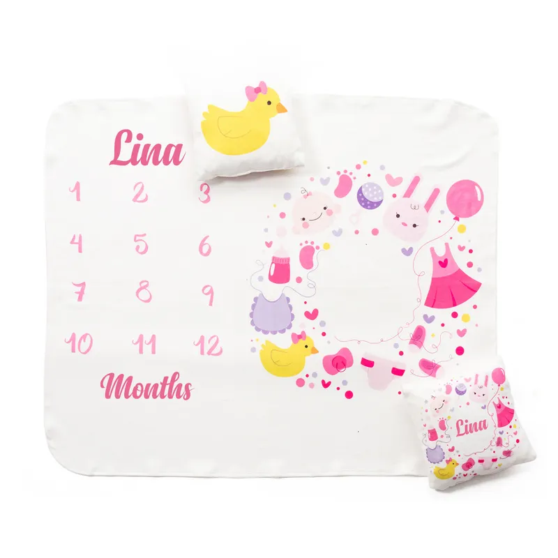 Newborn Baby Girl Baby Birth Gift Monthly Concept Photo Blanket