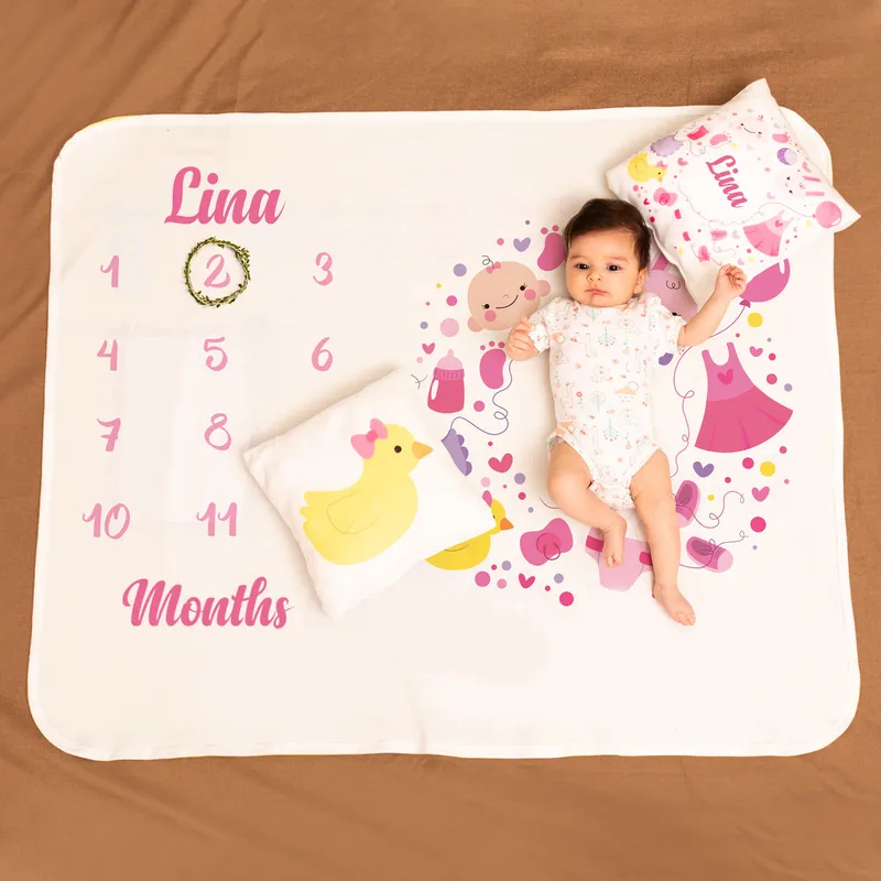 Newborn Baby Girl Baby Birth Gift Monthly Concept Photo Blanket