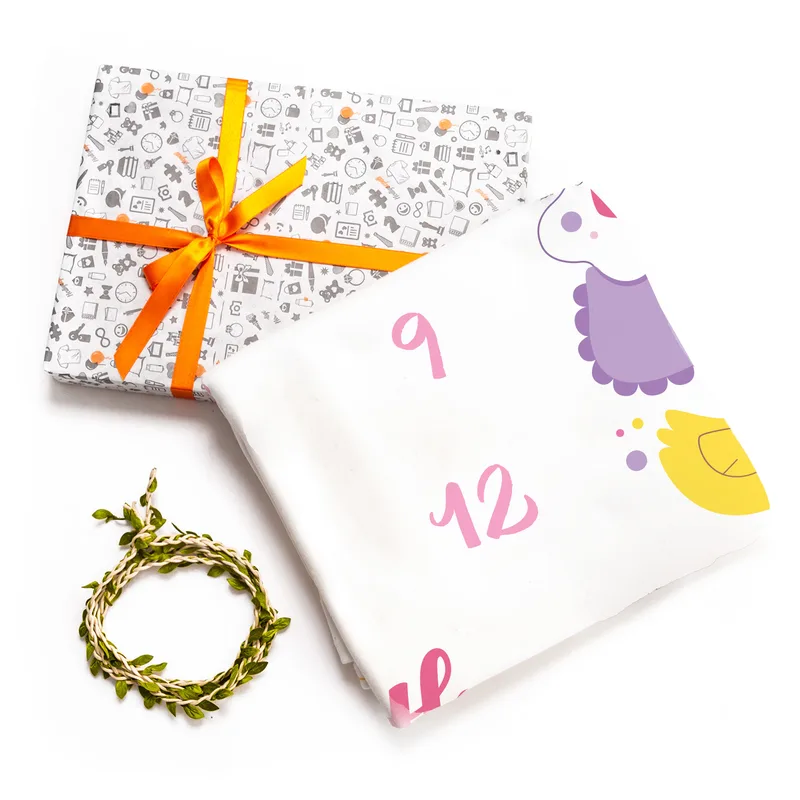 Personalised Baby Girl Monthly Milestone Blanket for Newborn Photos