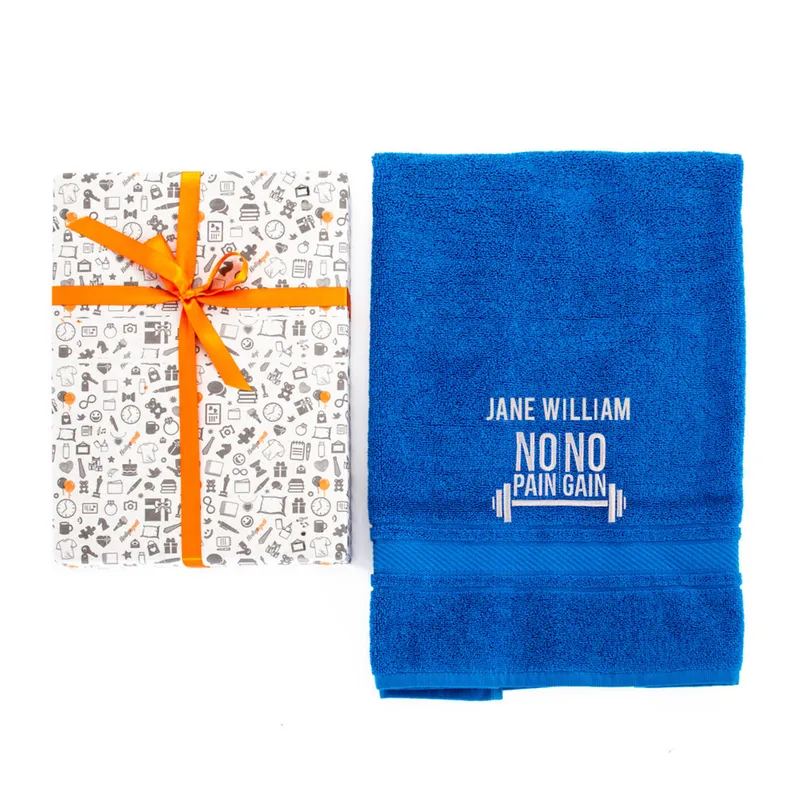 No Pain No Gain Design Personalized Sports Towel With Name