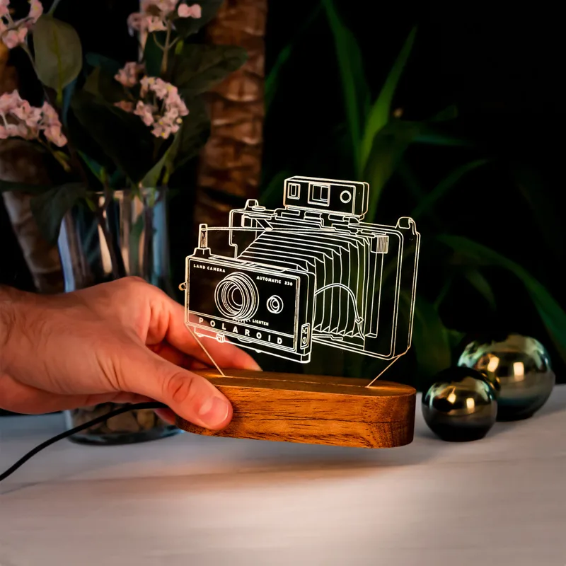 Vintage Camera 3D LED Lamp for Photography Lovers