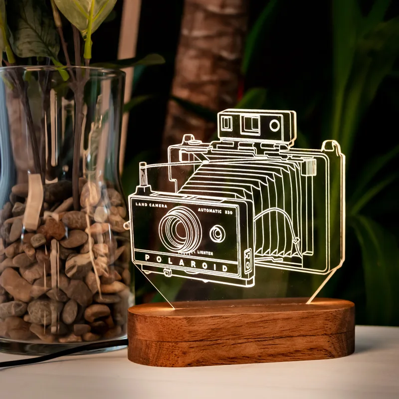 Vintage Camera 3D LED Lamp for Photography Lovers