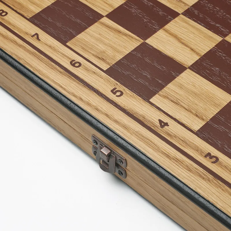 Personalised Oak Chess Set with Dad's Name and Message