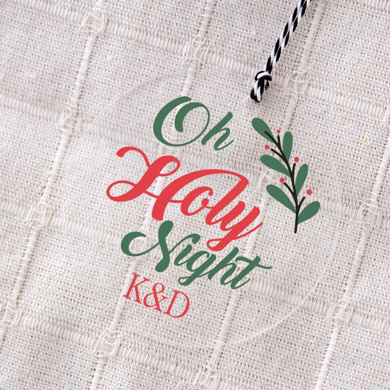Oh Holy Night! Personalized Christmas Ornament with Initials