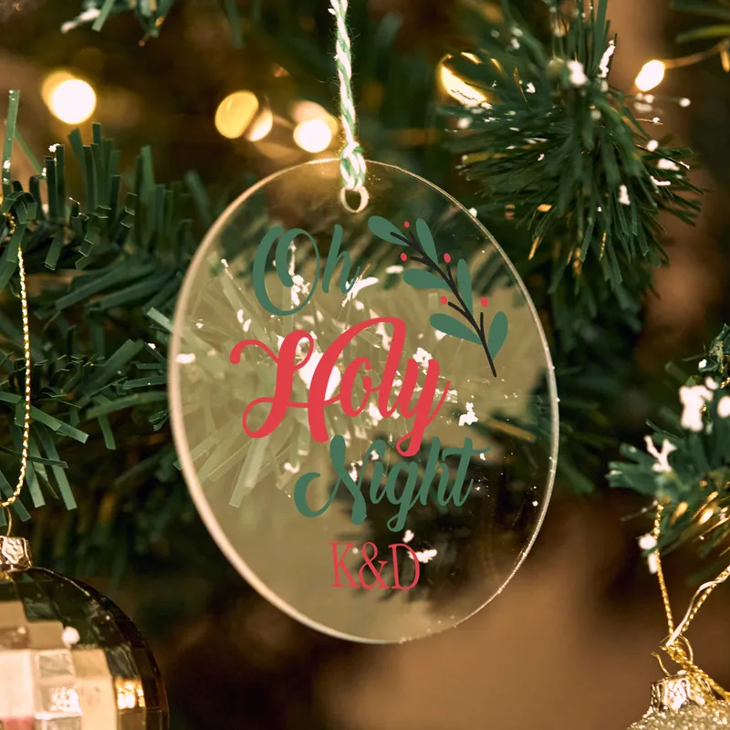 Oh Holy Night! Personalized Christmas Ornament with Initials