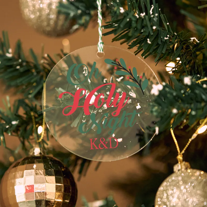 Oh Holy Night! Personalized Christmas Ornament with Initials