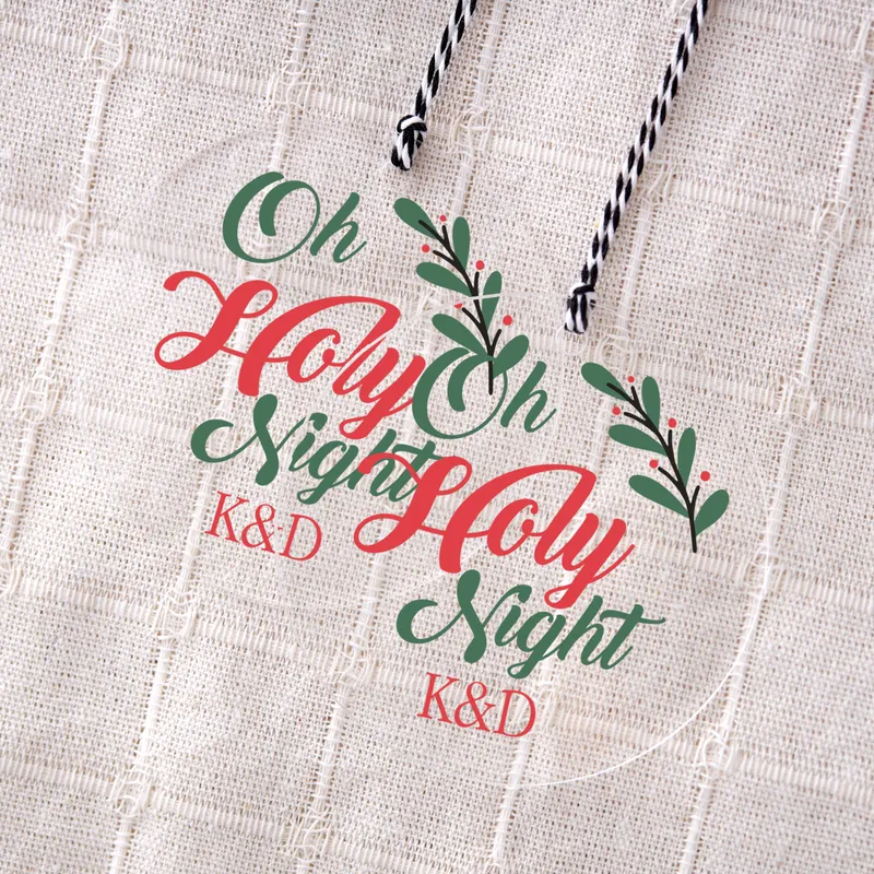 Oh Holy Night! Personalized Christmas Ornament with Initials