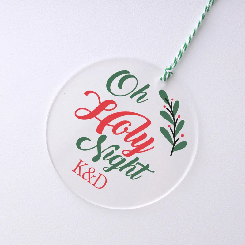 Oh Holy Night! Personalized Christmas Ornament with Initials