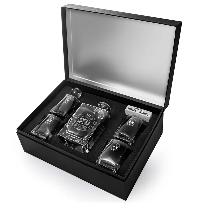 Orkney Personalized Whiskey Set in Premium Matte Black Box