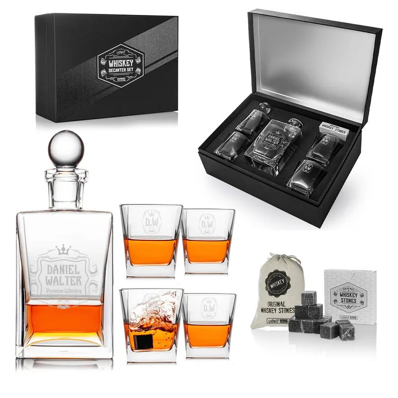 Orkney Personalized Whiskey Set in Premium Matte Black Box
