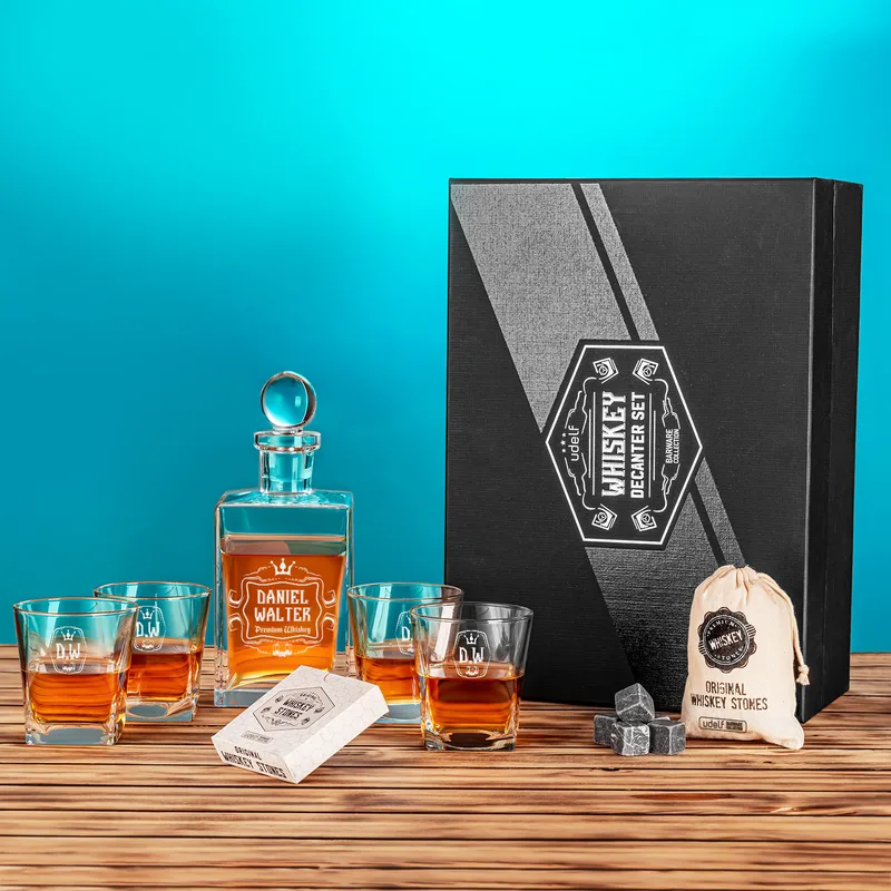 Orkney Personalized Whiskey Set in Premium Matte Black Box