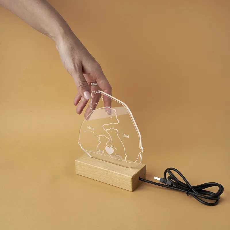 Our Bear Family Personalized LED Night Light