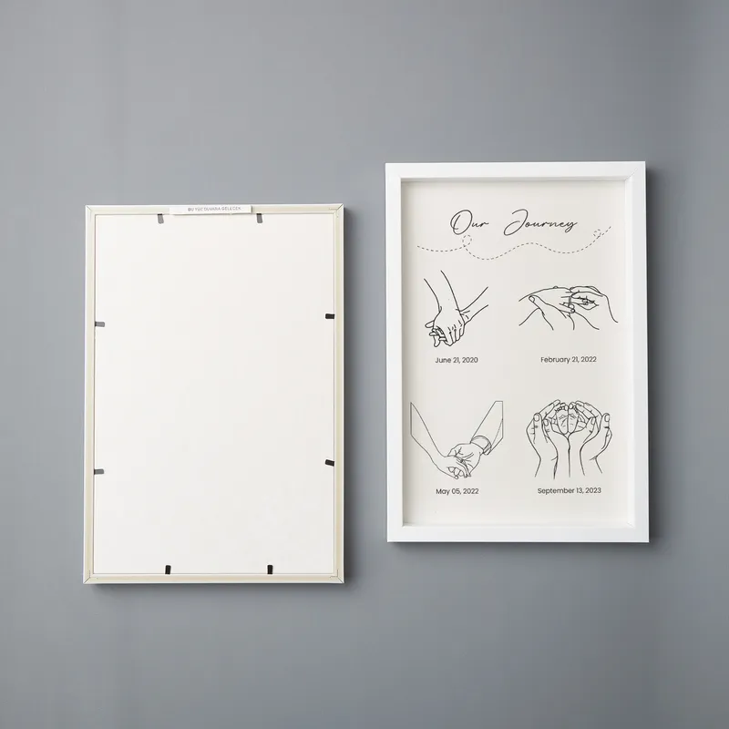 Personalised White Photo Frame with Custom Date for Anniversaries