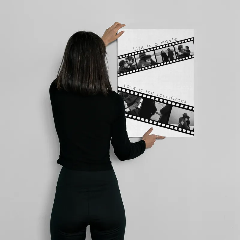Our Memories Movie Strip Designed 16 x 24 Art Print with Photo for Valentine's Gift