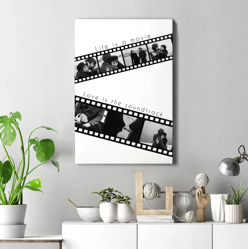 Our Memories Movie Strip Designed 16 x 24 Art Print with Photo for Valentine's Gift