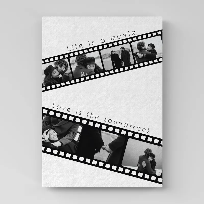 Our Memories Movie Strip Designed 16 x 24 Art Print with Photo for Valentine's Gift
