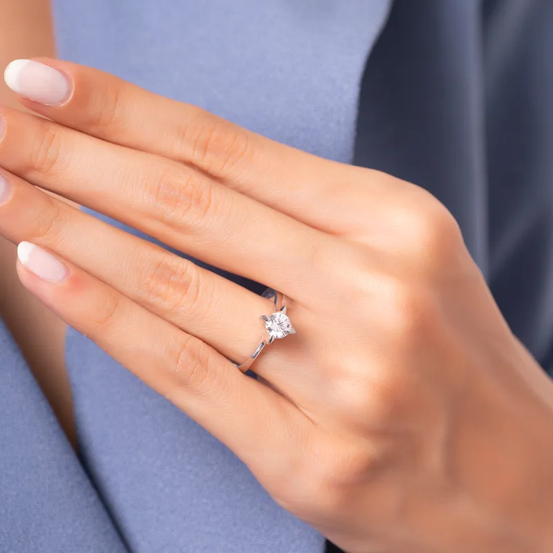 Oval Solitaire 925 Sterling Silver Ring for Her