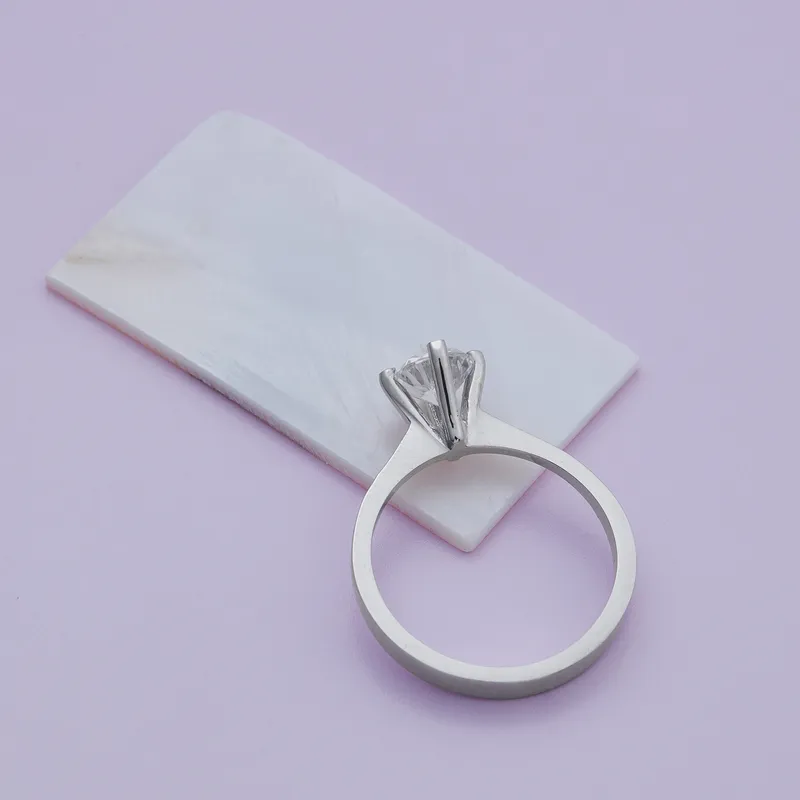 Oval Solitaire 925 Sterling Silver Ring for Her