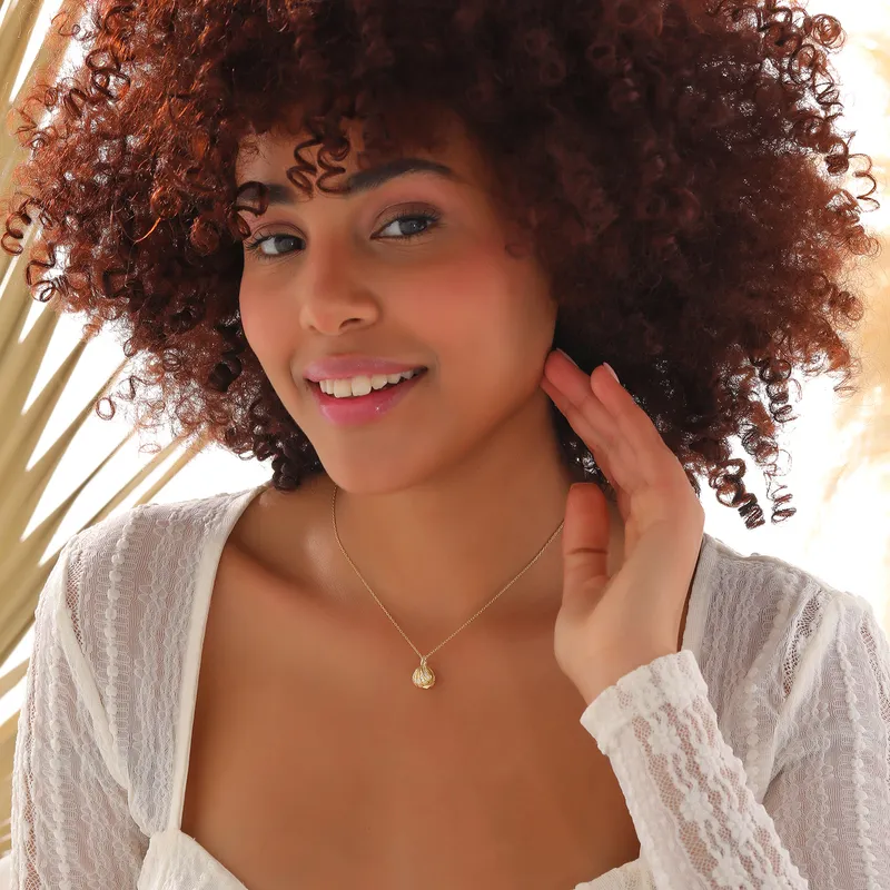 Elegant Gold Plated Oyster Pearl Necklace for Her