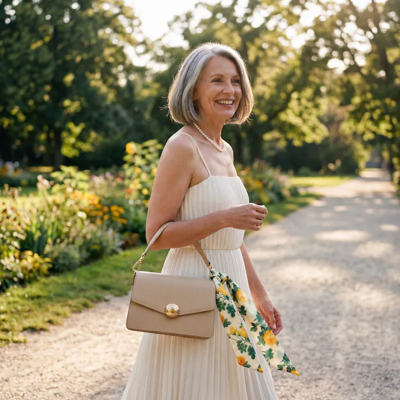 Pearl Necklace Scarf with 3 Interchangeable