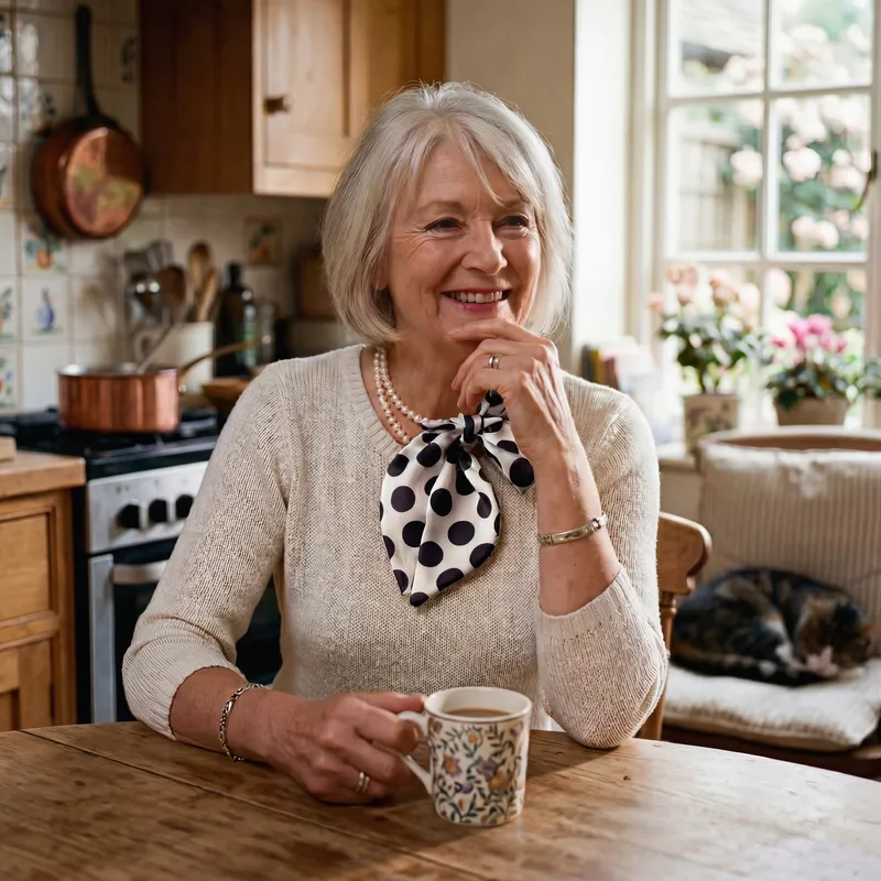 Pearl Necklace Scarf with 3 Interchangeable