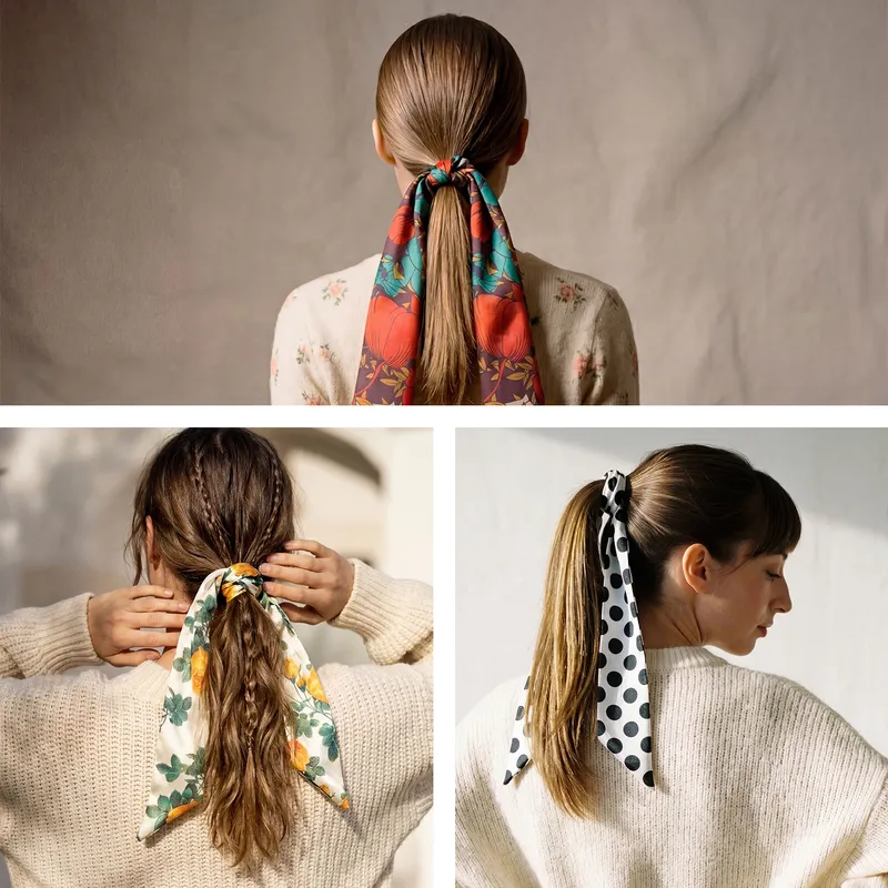 Pearl Necklace Scarf with 3 Interchangeable