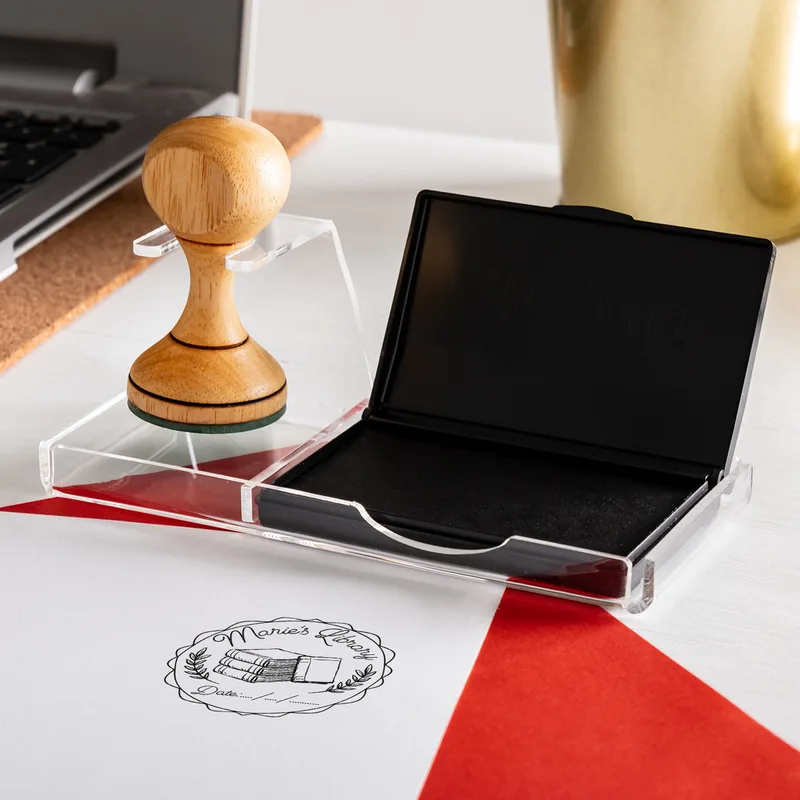 Personal Library Wooden Book Stamp Set