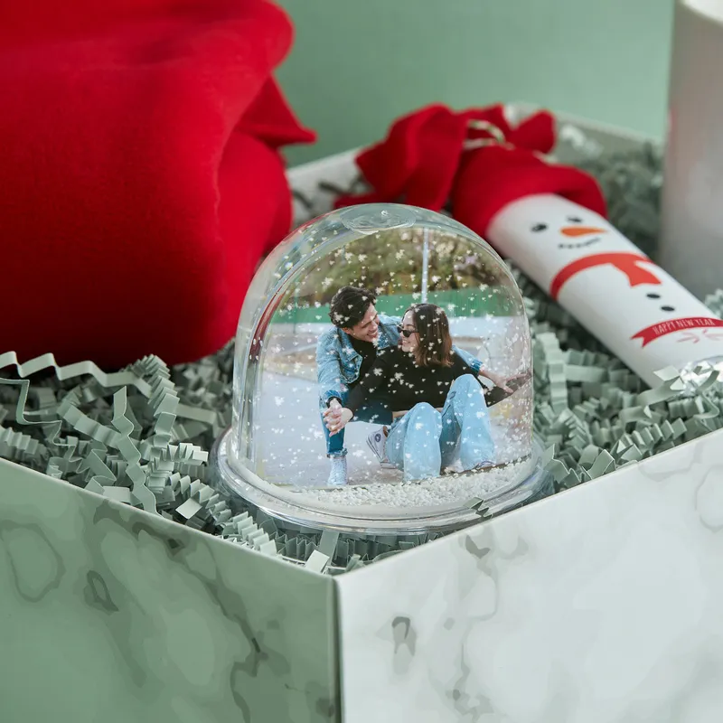 Personalised Christmas Gift Box with Snow Globe