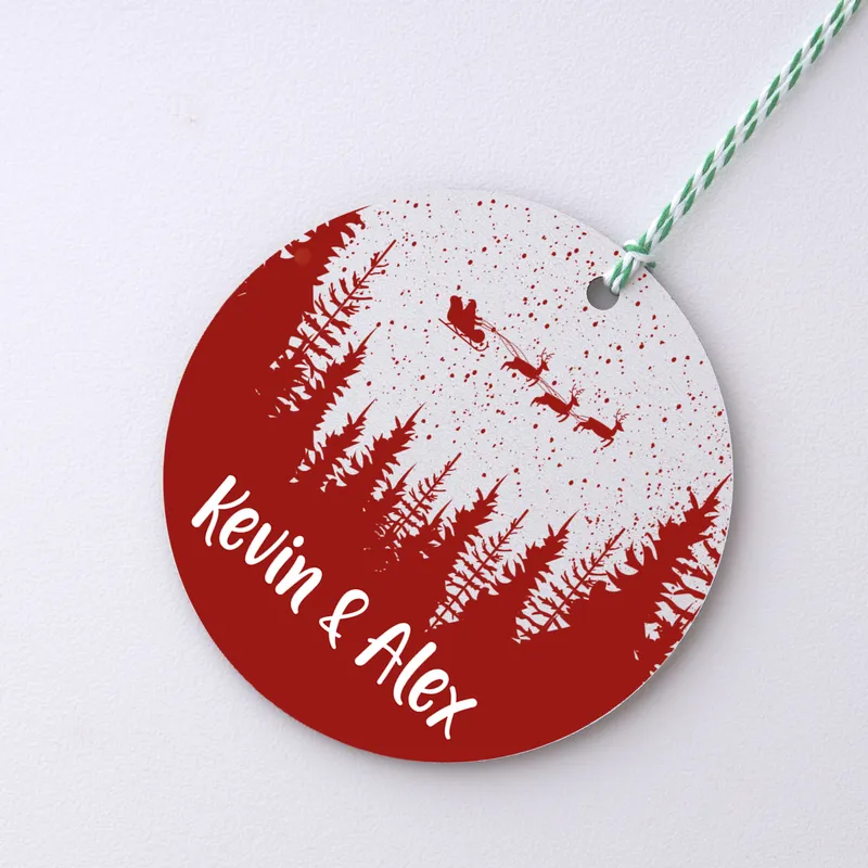 Personalised Couples Christmas Tree Ornament MDF Keepsake