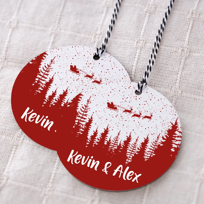Personalised Couples Christmas Tree Ornament MDF Keepsake