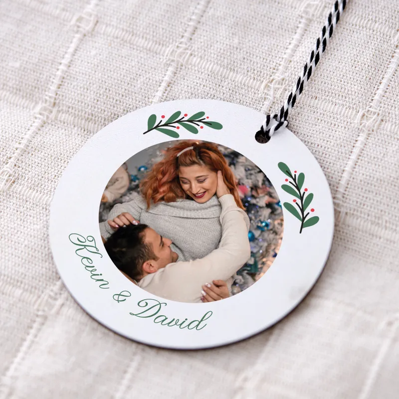 Personalised Photo Printed MDF Tree Ornament