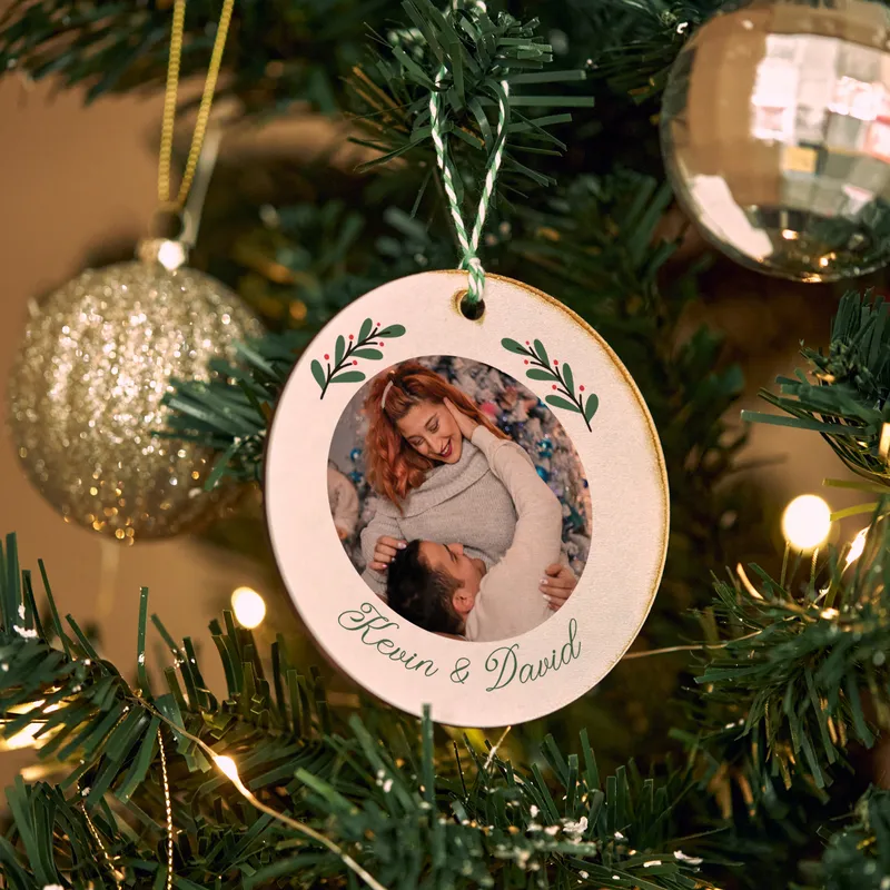 Personalised Photo Printed MDF Tree Ornament