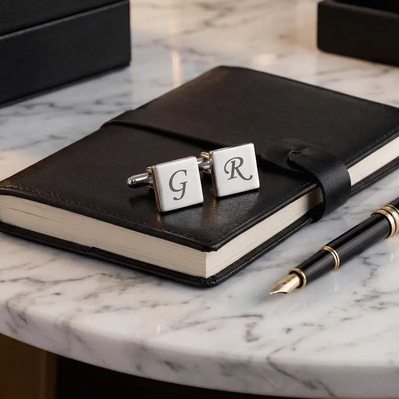 Personalised Engraved Square Cufflinks for Men