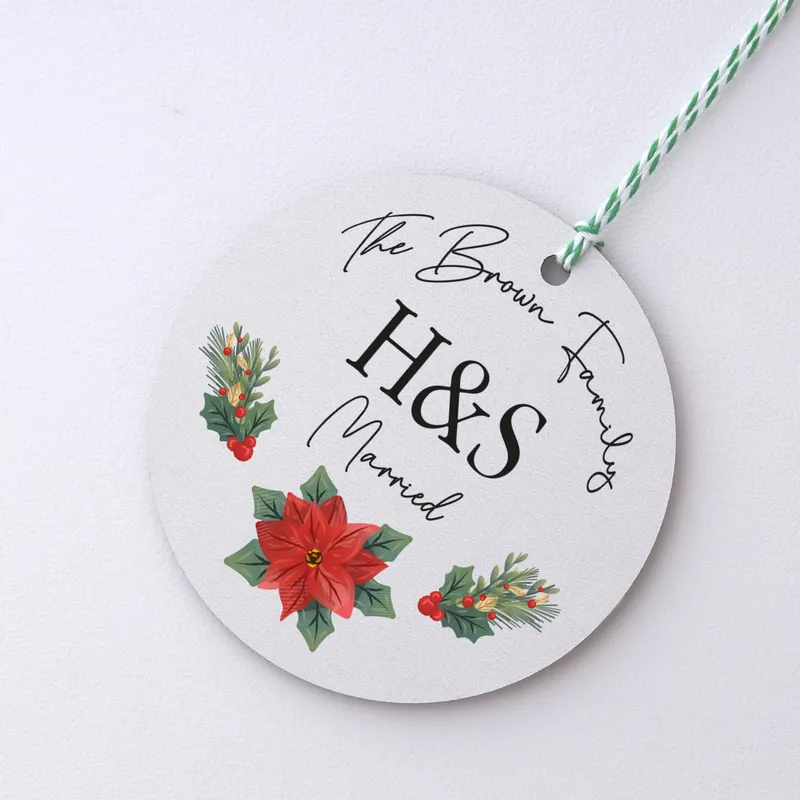 Personalised Initials Wedding Ornament for Couples