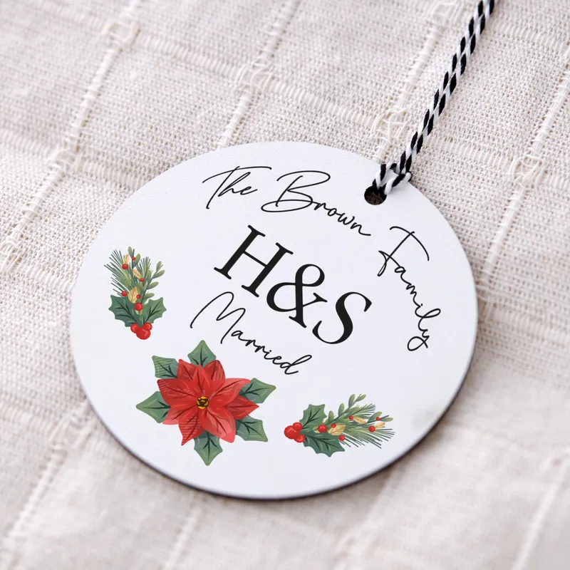 Personalised Initials Wedding Ornament for Couples