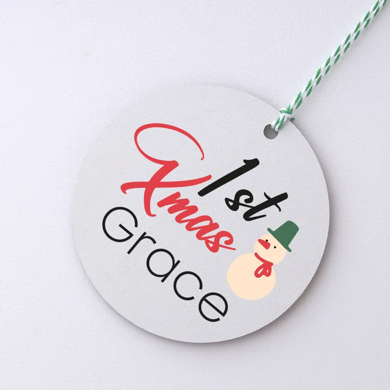 Personalized 1st Christmas MDF Tree Ornament