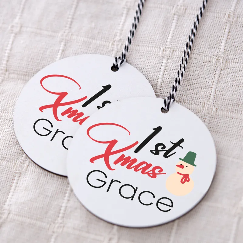 Personalized 1st Christmas MDF Tree Ornament